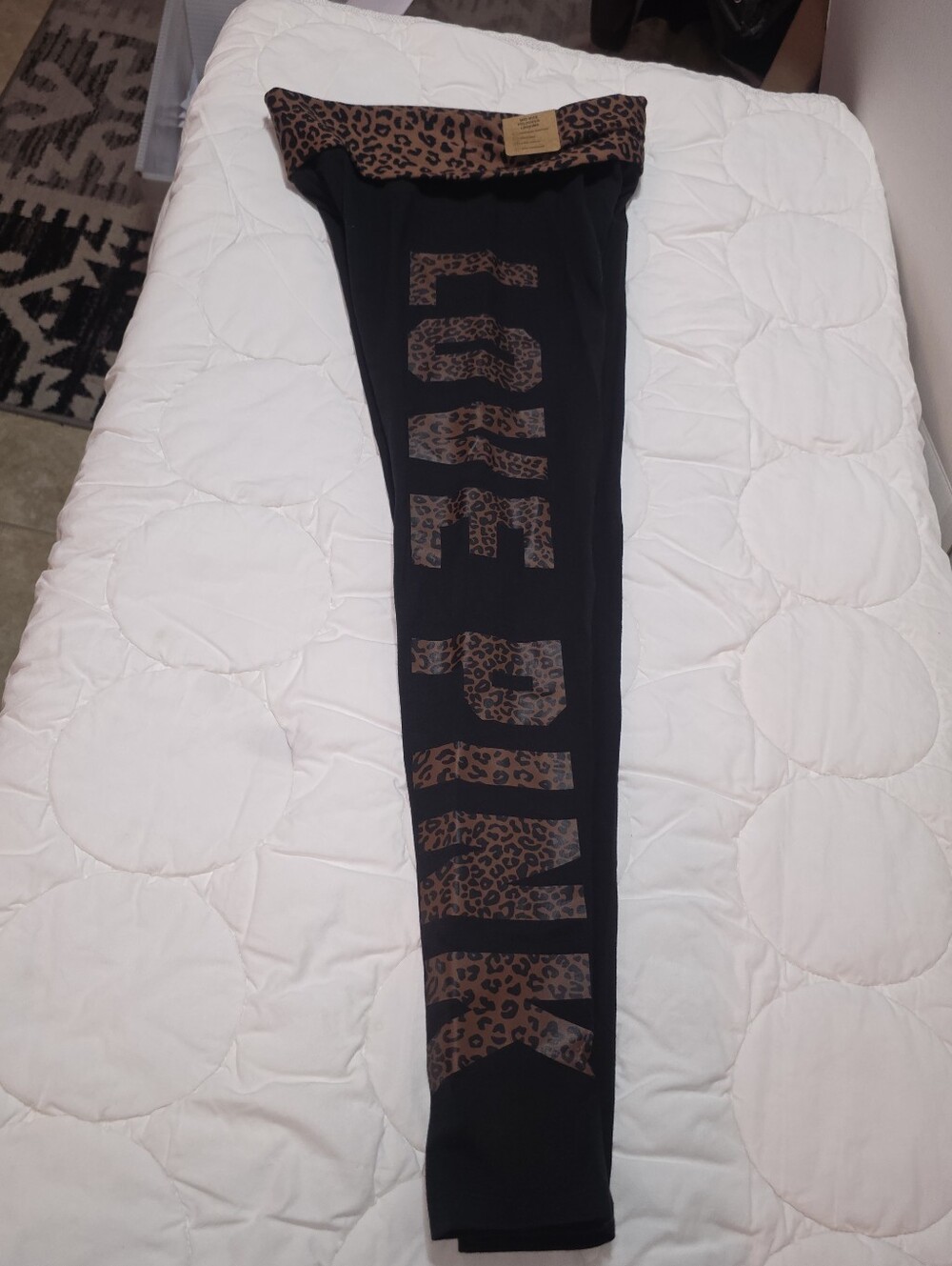 PINK Victoria’s Secret Y2K Leopard Foldover Leggings Small